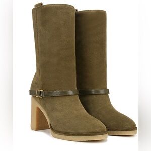 NWT Franco Sarto Paxton Suede Olive Boot 8.5